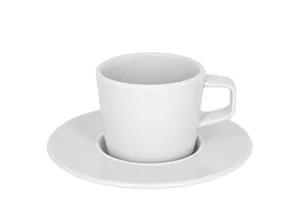 Cappuccinokop en Schotel Palmer White Delight - afbeelding 1