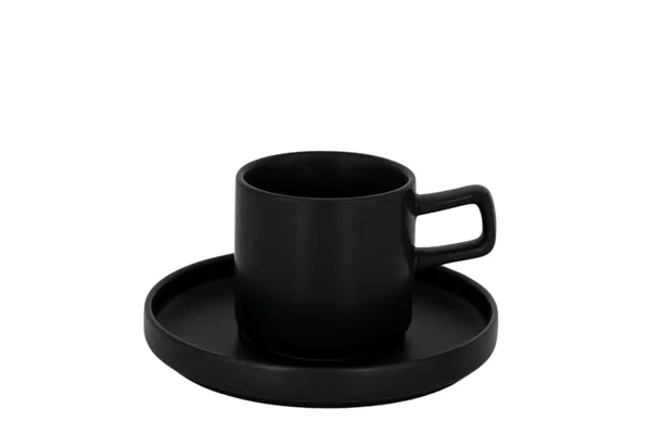 Espressokop en Schotel Bardolino 9cl mat